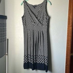 Lands end fit and flare polka dot dress